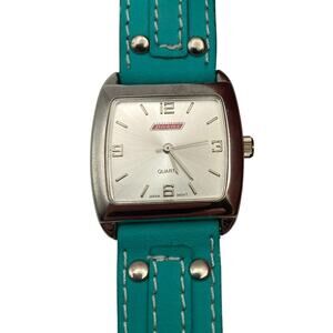 Unique Dickies Womens Quartz Watch WORKING w/ New Battery Aqua Blue Leather Band